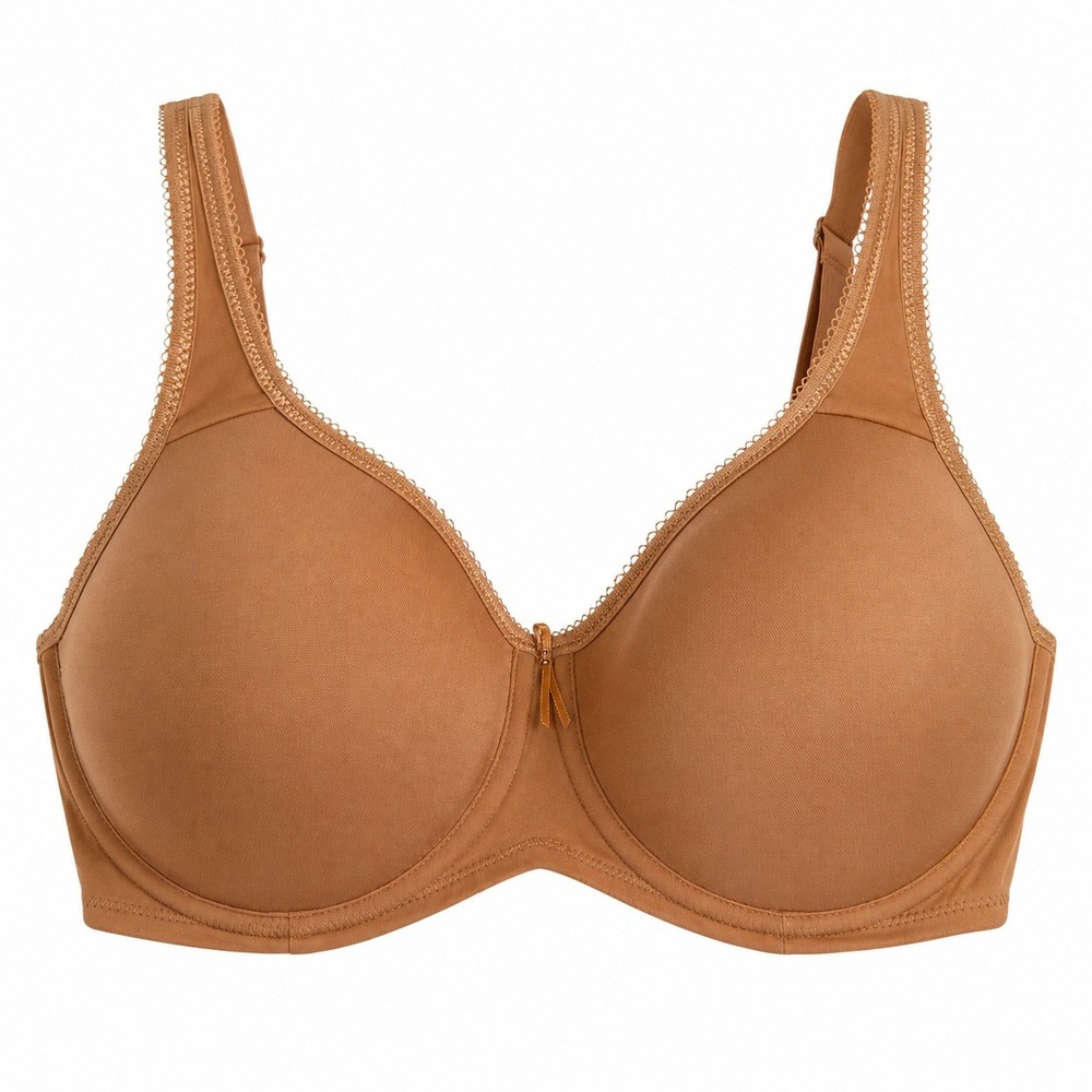 Delimira 32E Bra Underwire Tan Seamless W609 Full Coverage Adjustable Straps
